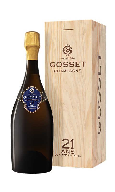 Champagne Gosset Champagne AC 21 ans de Cave a minima in wooden case NV